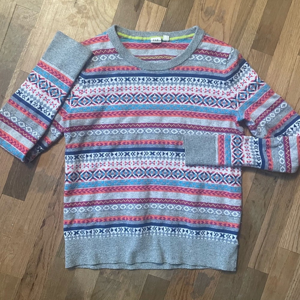 Gap Crazy Fair Isle Merino Wool Sweater women’s small